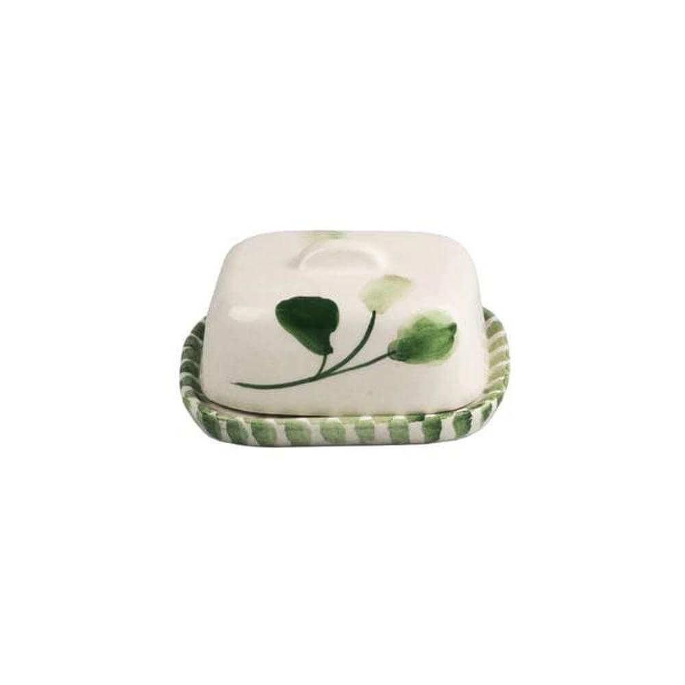 Selbrae House Mini Ceramic Butter Dish Flora Green